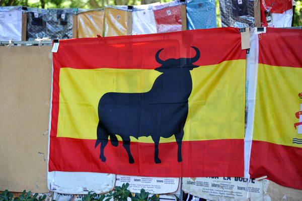 Spanish flag with the silhouette of a bull, Madrid