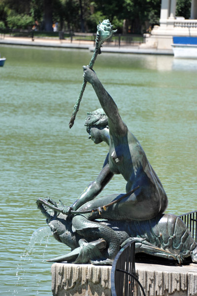 Mermaid spearing a lobster, Alfonso XII Monument, Retiro Park