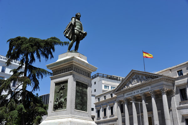 Miguel de Cervantes, Congreso de los Diputados, Plaza de las Cortes
