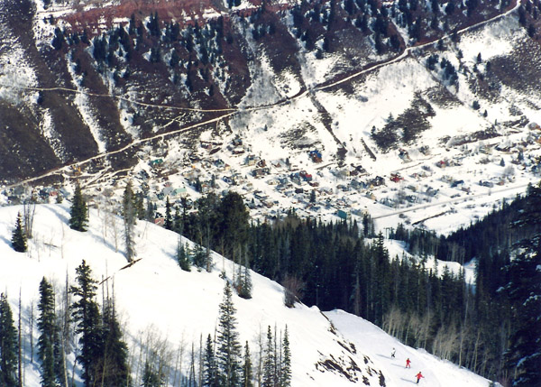 Looking down on the town of Telluride