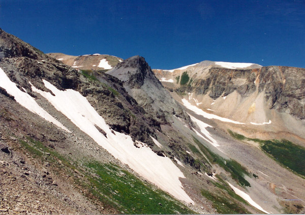 Imogene Pass with summer snow