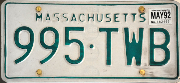 My old Massachusetts License Plate