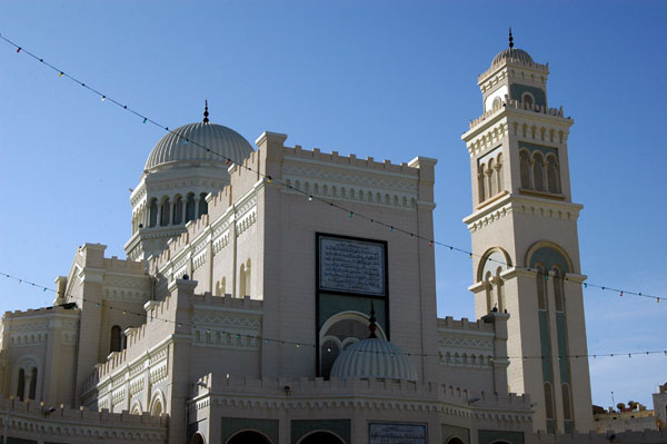 Not oriented towards Mecca, worshippers in the former cathedral form their lines at an angle