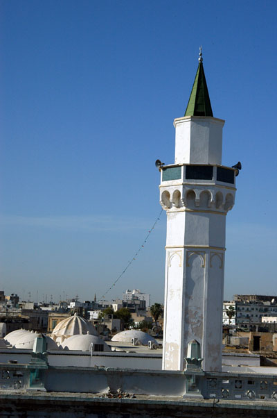View of the Ahmed Pasha Karamanli Mosque's minaret from Tripoli Castle