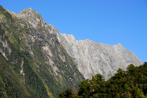 Cliffs on the south side of Milford Sound