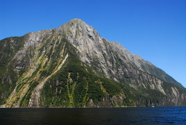 Side view of Mitre Peak, Milford Sound