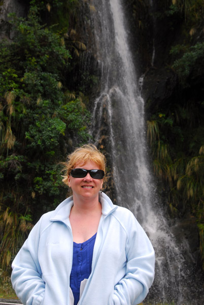 Debbie with yet another waterfall