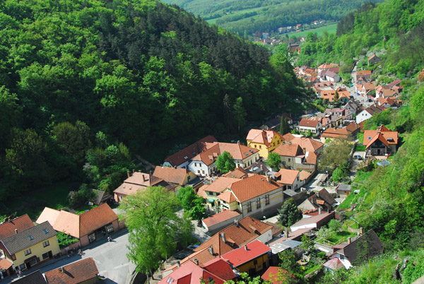 View of the village of Karltejn from the castle