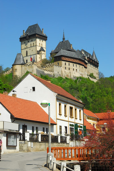 Karltejn Castle and village