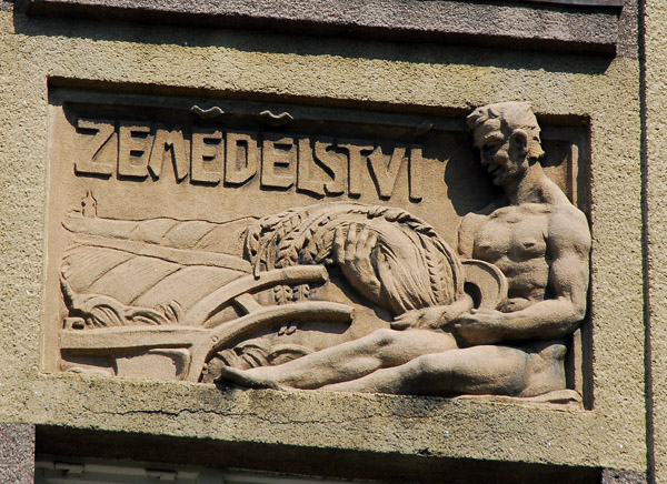 Relief sculpture Zemedelsvi (Agriculture), U Stadionu, Beroun