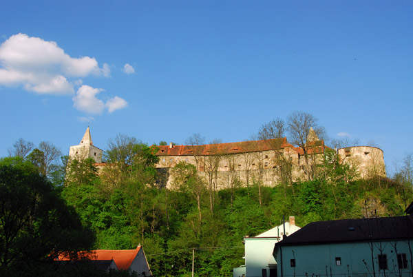 Hrad Křivoklt, 12th C. castle of the kings of Bohemia seen from the village