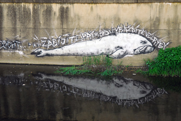 Graffiti along the river, Beroun