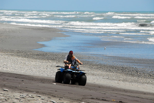 Quadbike on the beach, Hokitika