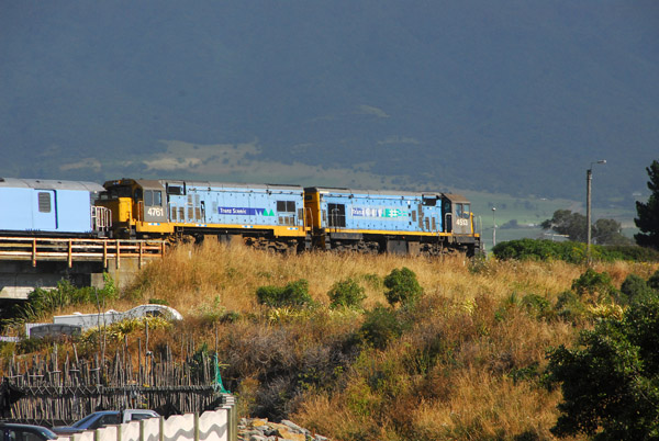 Trans Scenic Railroad passing through Kaikoura