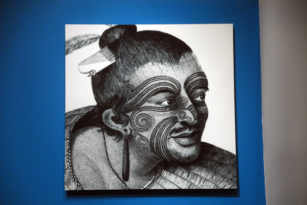 Te Papa - lithograph of a Maori chief