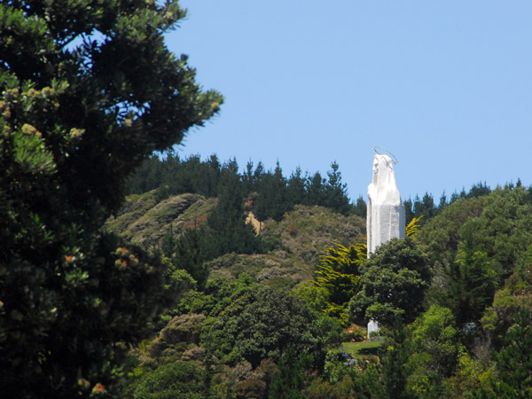 Large statue of the Virgin Mary about 30 min north of Wellington off Hwy 1
