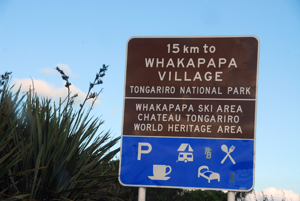 Circle around the west side of the moutain to reach Whakapapa Village