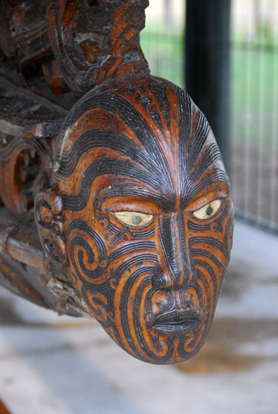 Maori war canoe, lakeside Rotorua