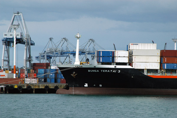 Container ship Bunga Teratai 3, Port of Auckland