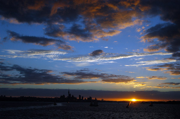 Sunset, Auckland Harbour