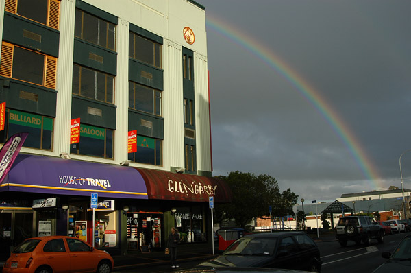 Parnell Road with a rainbow
