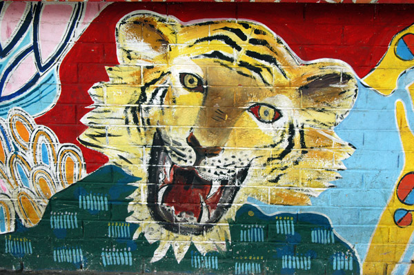 Wall mural of a tiger, Dhaka