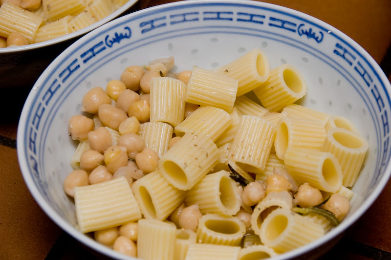 rigatoni with garbanzo beans and rosemary