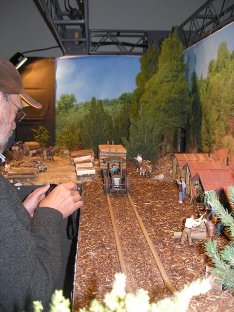 wooden-rail railroad in G-scale