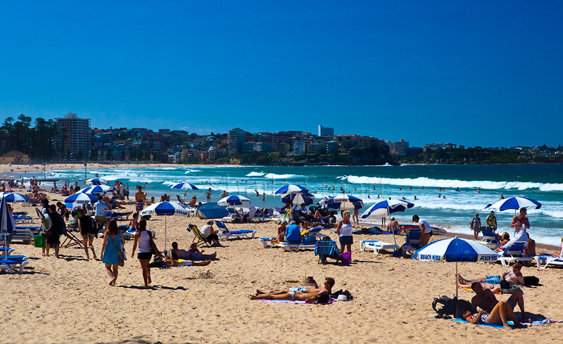 Manly Beach on a summers day
