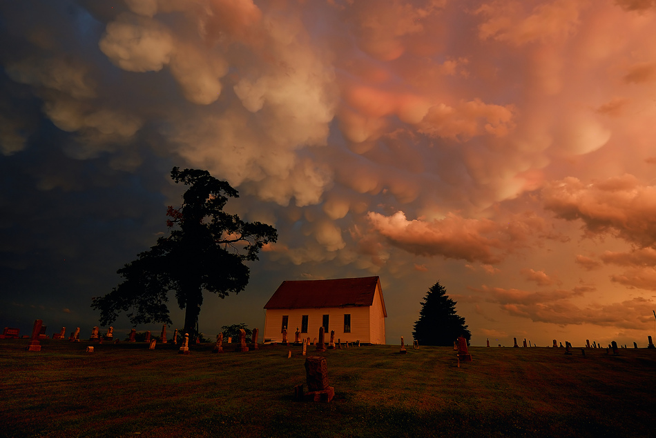 Mammatus Clouds Above the Old Brick Church