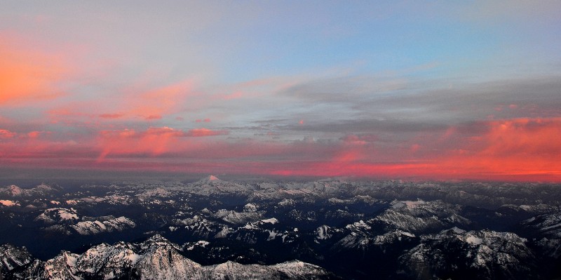 red sky near Glacier Peak