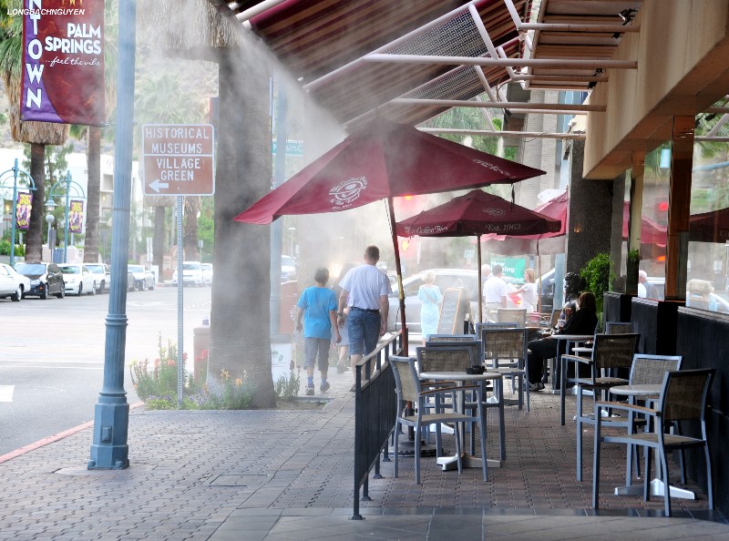mist on sidewalk