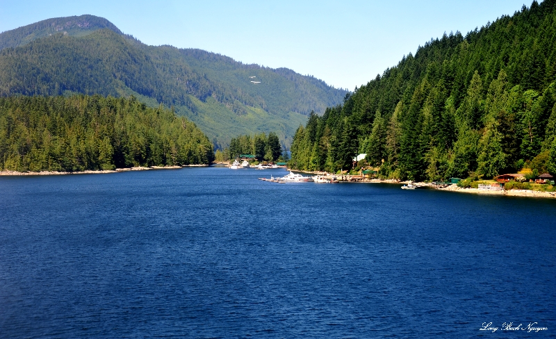 Departing Dent Island Lodge, Beaver floatplane, Desolation Sound, BC, Canada  