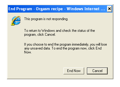 Orgasm Recipe - Not Responding