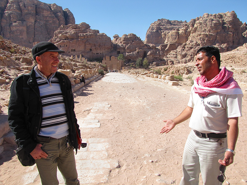 Sami and a colleague. Monumental Gateway further down.