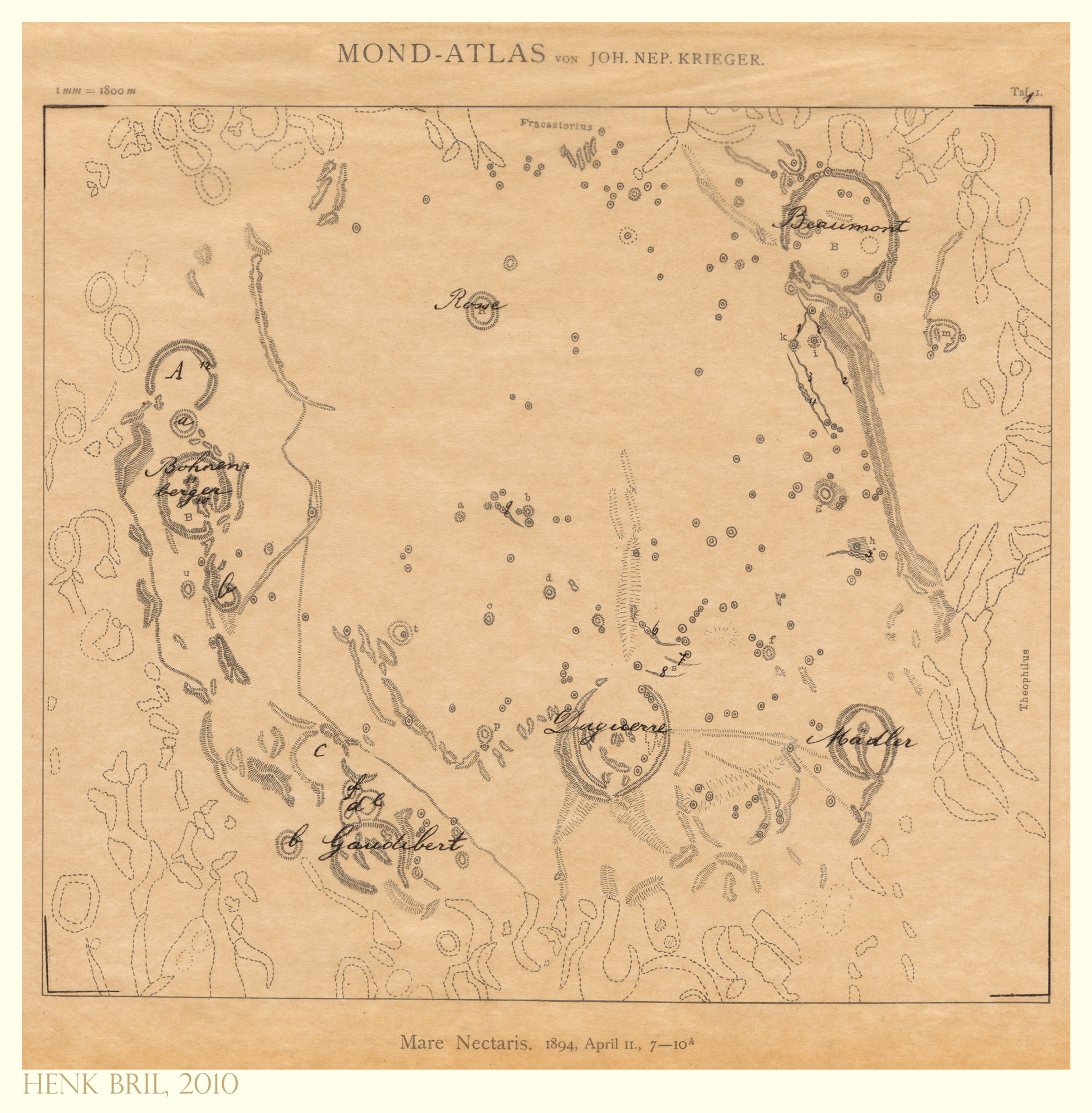 Tafel 1 - Mare Nectaris (with overlay)