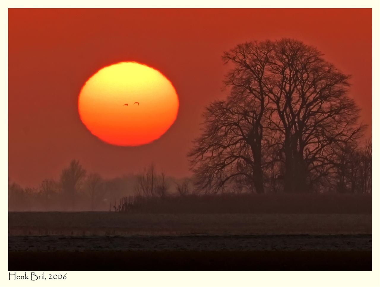 A cold sunrise giving a warm feeling