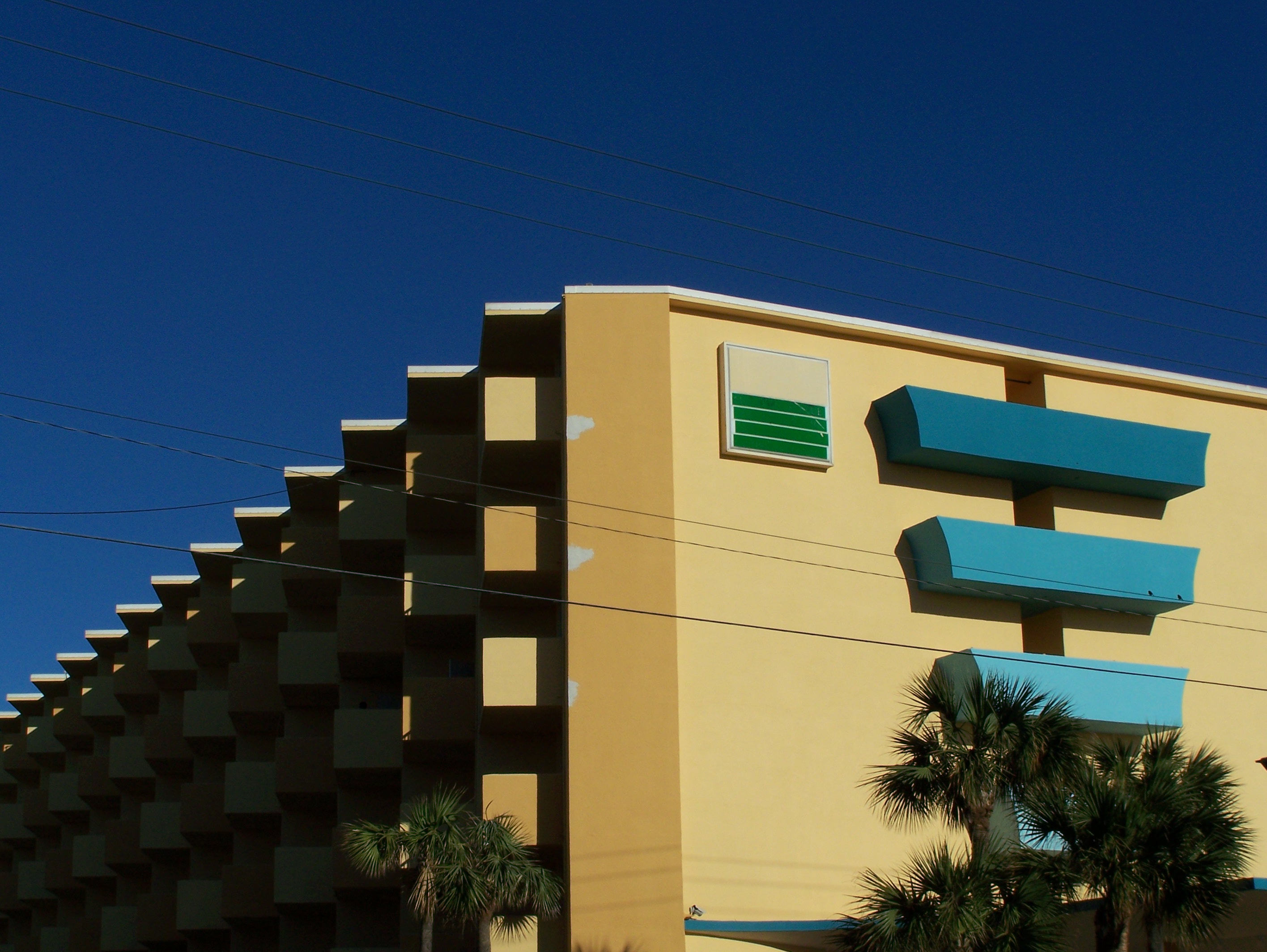 Modernesque hotel with aqua touches