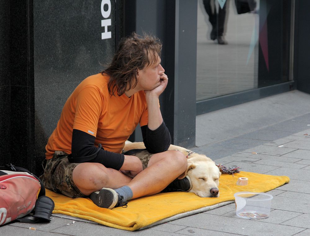 Beggar and his dog