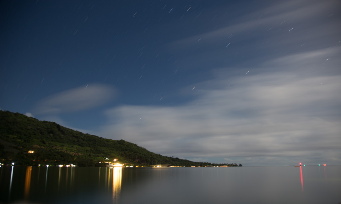 5 minute exposure; Cooks Bay, Moorea, French Polynesia