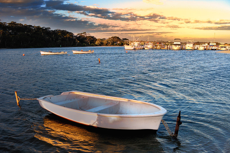 Moored in the lake