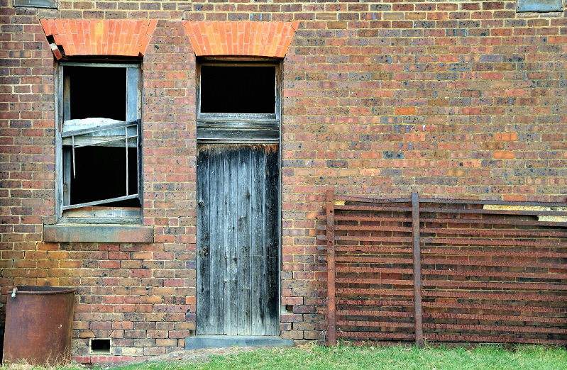 Old wooden door