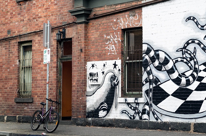Black and white mural