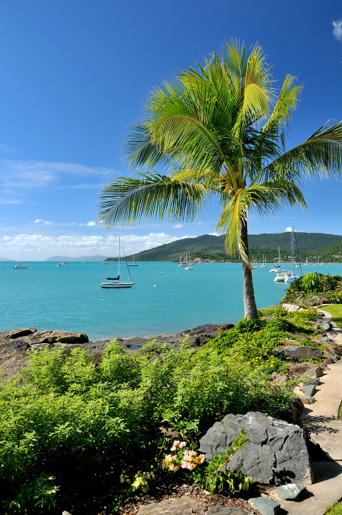 Emerald water and blue sky