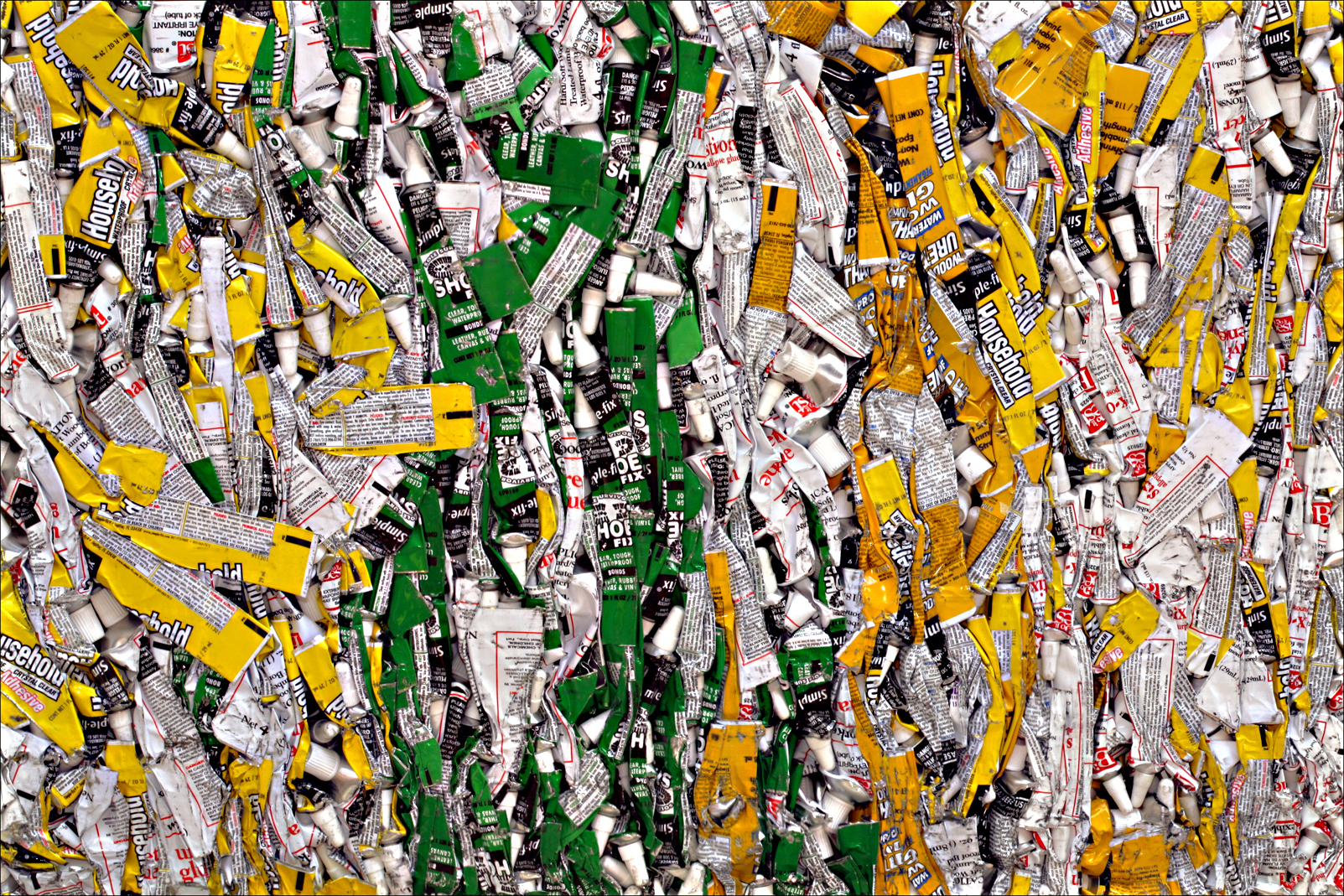Homage to Chris Jordan 2  Bale of Epoxy Glue tubes. 