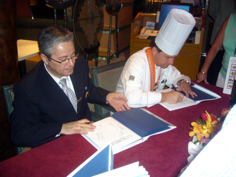 The Corporate Executive Chef & Maitre DHotel sign book