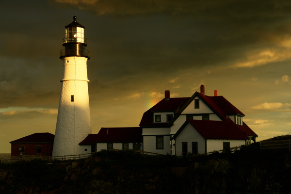 DSC00021.jpg RAINBOWS END.....  PORTLAND HEAD LIGHT sunset after a wild sky afternoon... LAST LIGHT