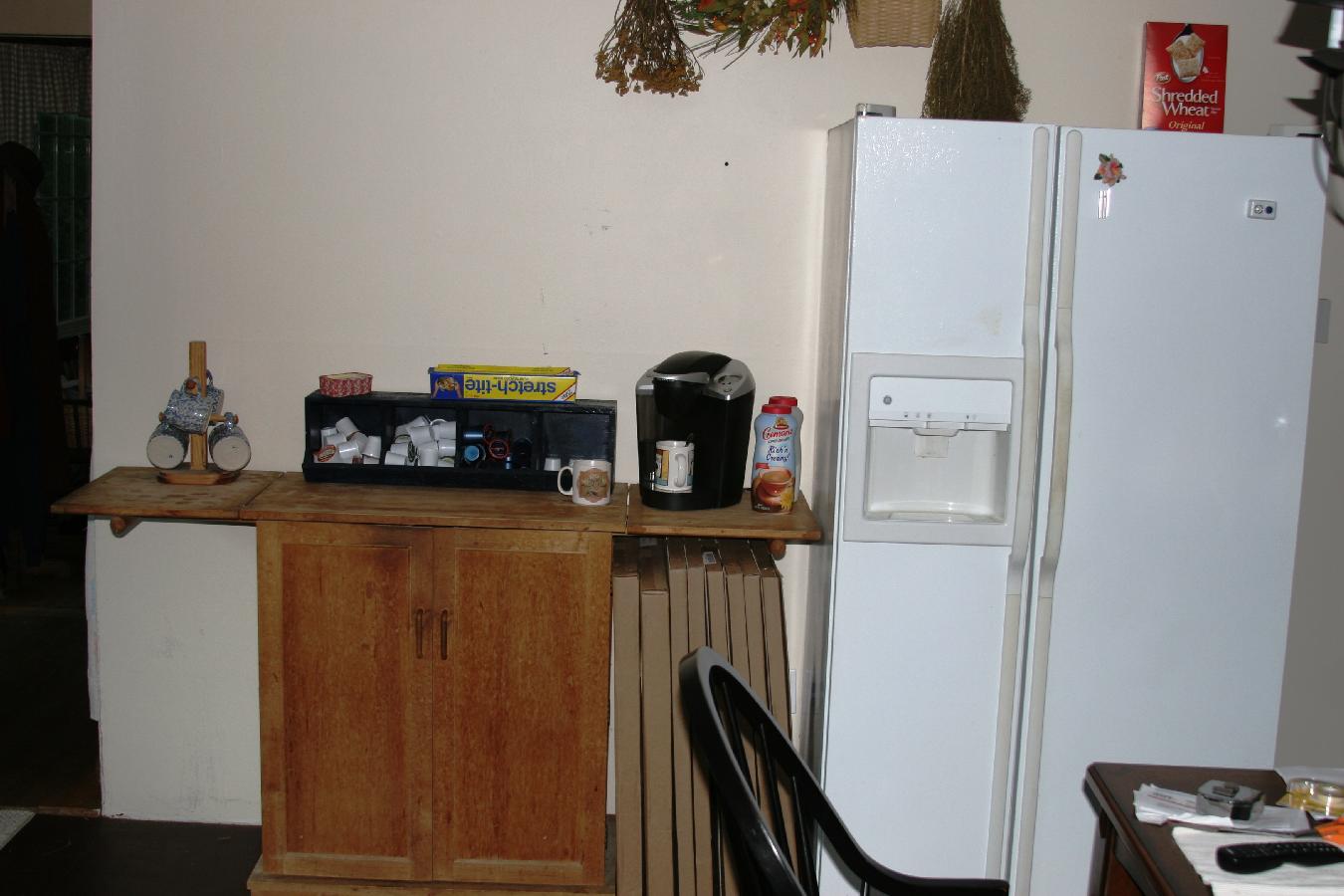 our temporary kitchen - coffee is a must