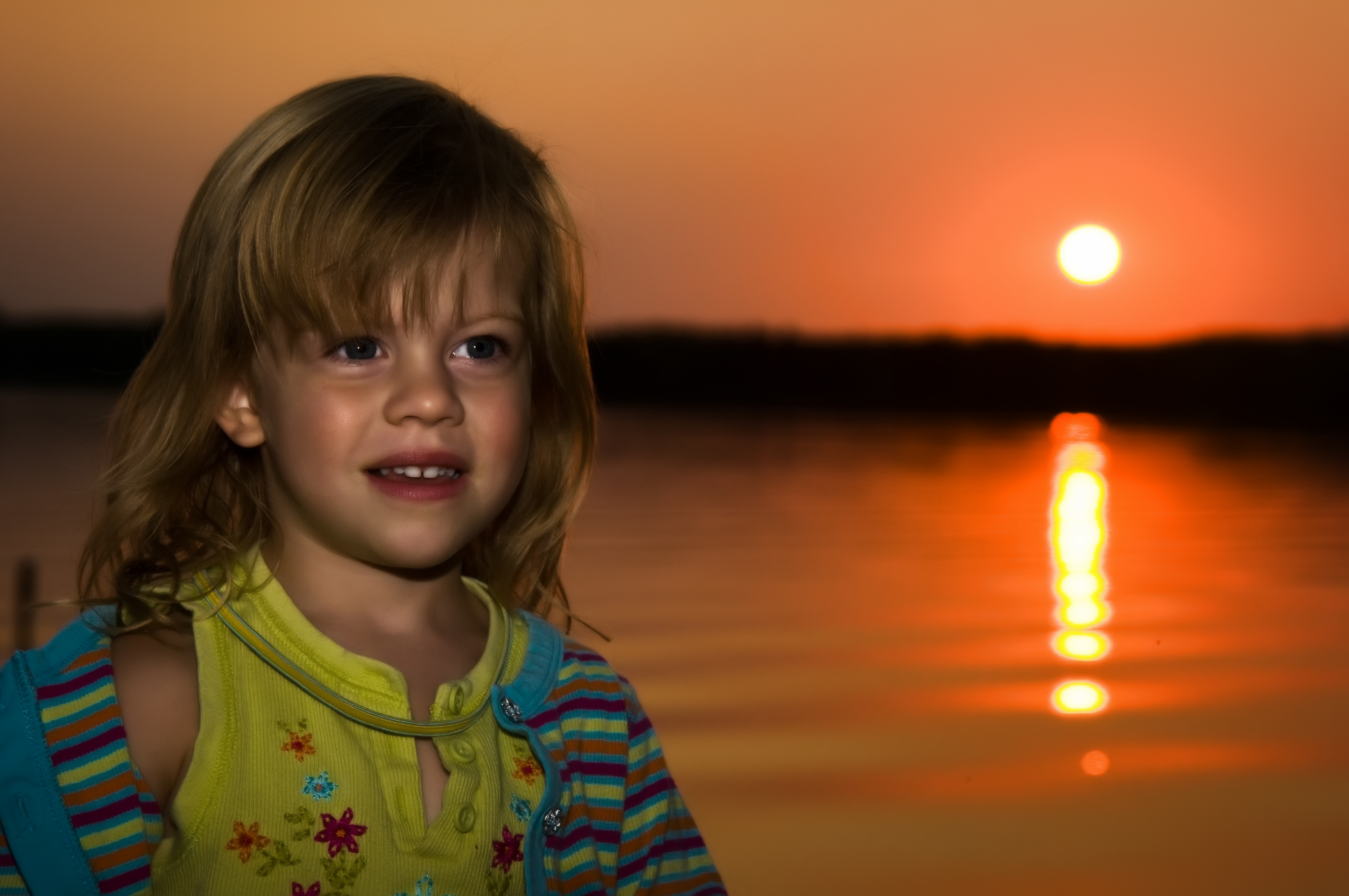 Caitlin at the Cabin at sunset