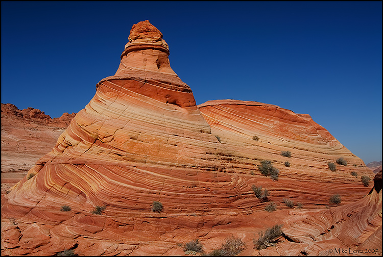 Sandstone teepees  in the lower wave rock structure